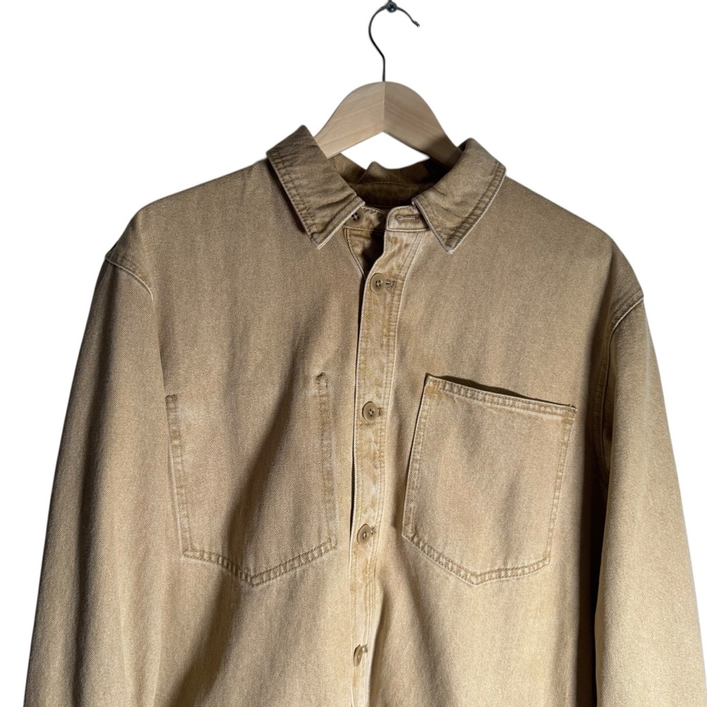 Madewell Tan Denim Shirt-Jacket Botanical Yarn-Dye Edition Chic Size Large - Picture 5 of 8